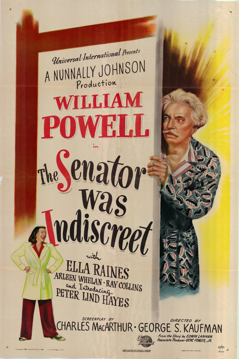 the senator was indiscreet 1947 one sheet poster folded